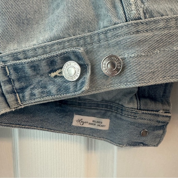 Blue jean jacked with pink Artistic Floral Design - Picture 6 of 11